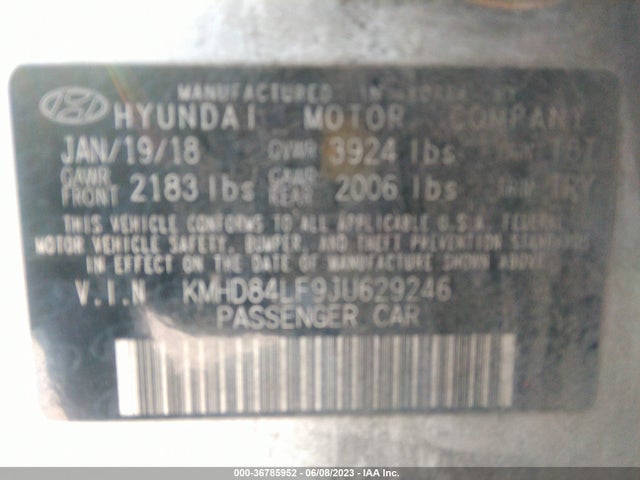 Hyundai Elantra Value Edition 2018 KMHD84LF9JU629246 Image 9