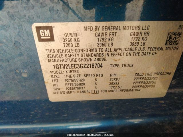 1GTV2LEC3GZ218704 GMC SIERRA 1500