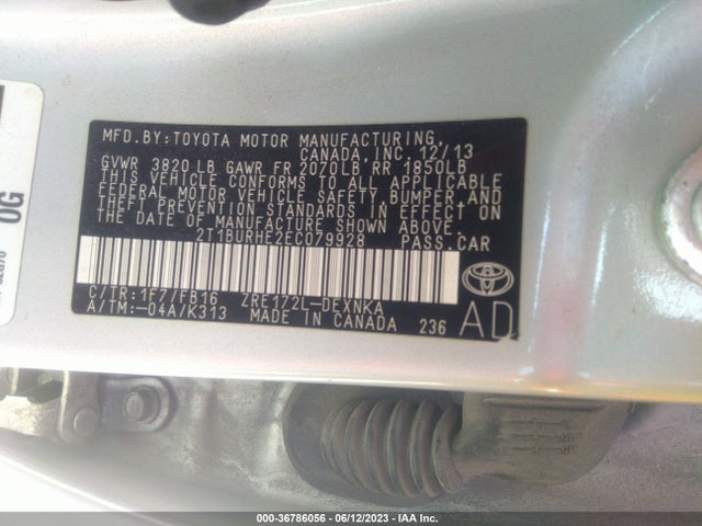 Toyota Corolla L/le/s/s Plus/le Plus 2014 2T1BURHE2EC079928 Image 15