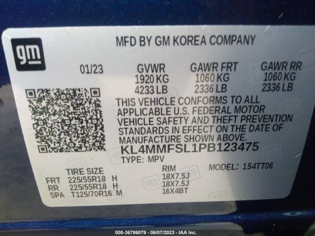 KL4MMFSL1PB123475 Buick Encore Gx Essence