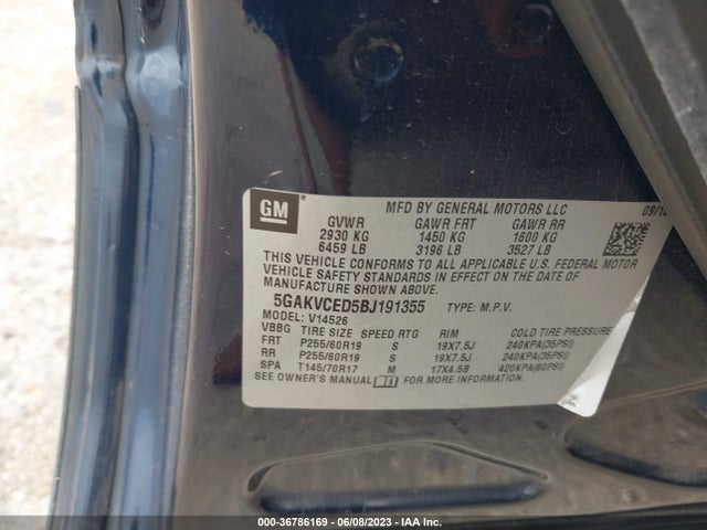 2011 BUICK ENCLAVE CXL-2 VIN: 5GAKVCED5BJ191355