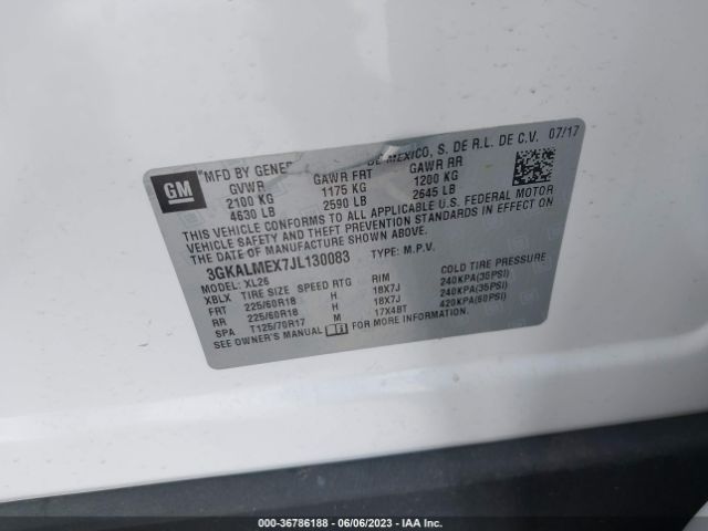 3GKALMEX7JL130083 GMC Terrain Sle