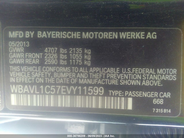 2014 BMW X1 XDRIVE28I VIN: WBAVL1C57EVY11599