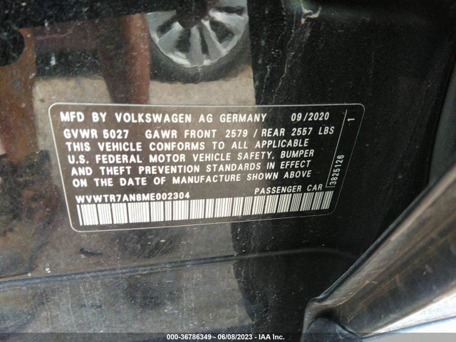 2021 Volkswagen Arteon, VIN: WVWTR7AN8ME002304