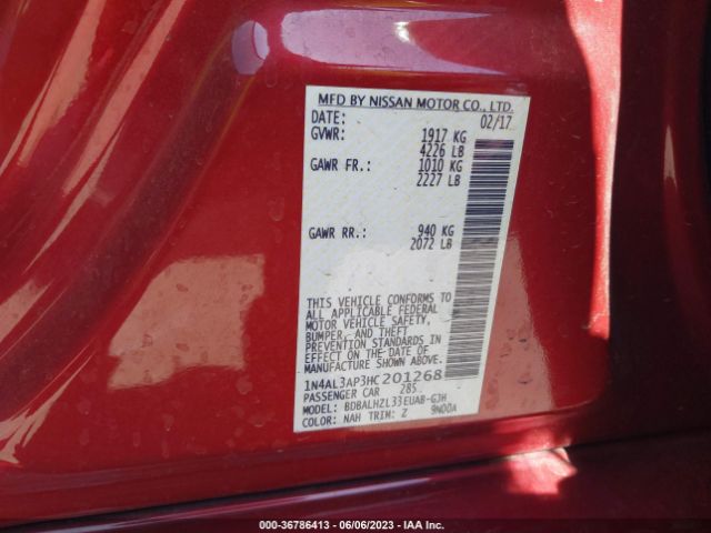 1N4AL3AP3HC201268 Nissan Altima 2.5 Sr