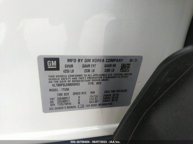 Chevrolet Trailblazer Lt 2022 KL79MPSL5NB059453 Image 9