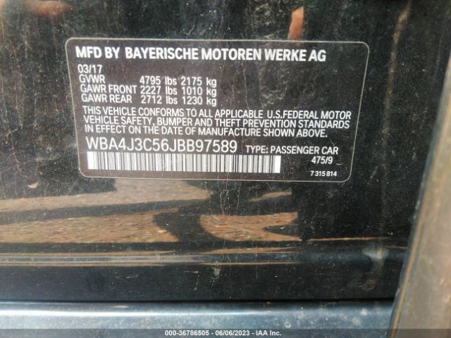 WBA4J3C56JBB97589 BMW 4 Series 430i Xdrive