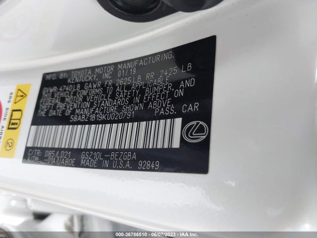 58ABZ1B19KU020791 Lexus Es Es 350