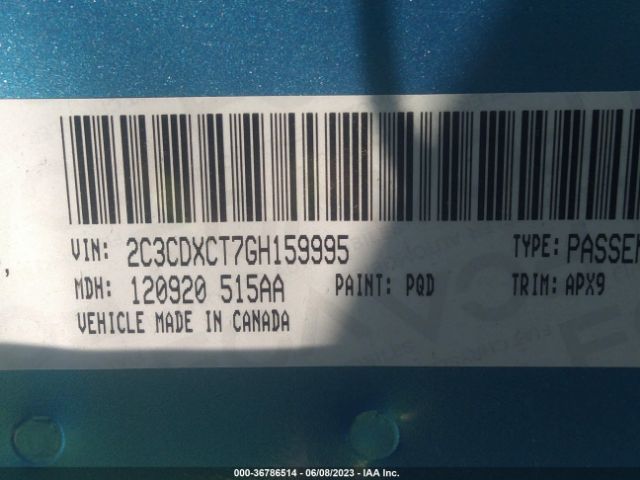 2C3CDXCT7GH159995 Dodge CHARGER R/T