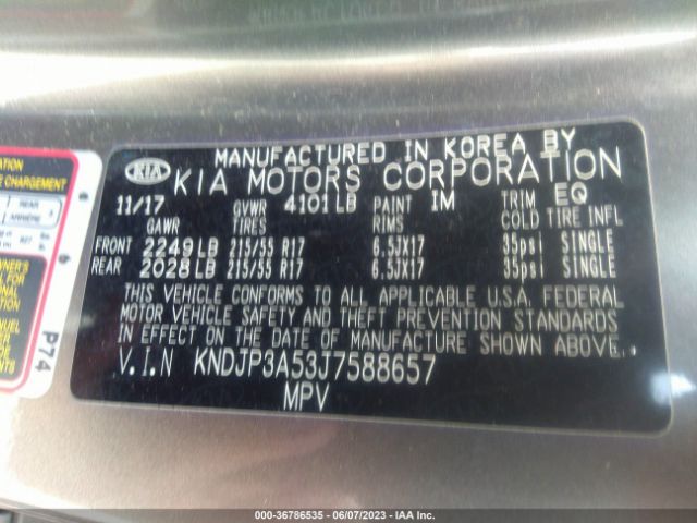 KNDJP3A53J7588657 KIA SOUL +