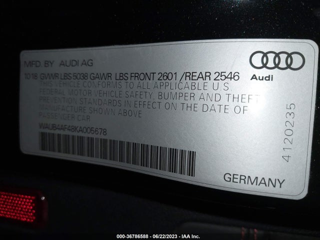2019 Audi S4, VIN: WAUB4AF48KA005678