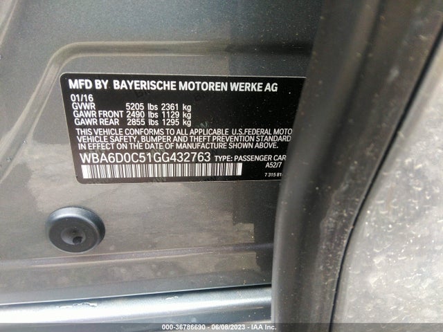 BMW 6 Series 640i 2016 WBA6D0C51GG432763 Image 9