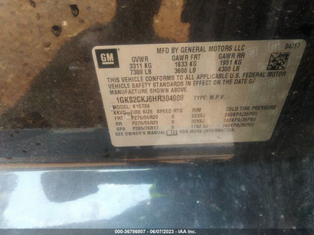 1GKS2CKJ6HR304908 GMC YUKON DENALI