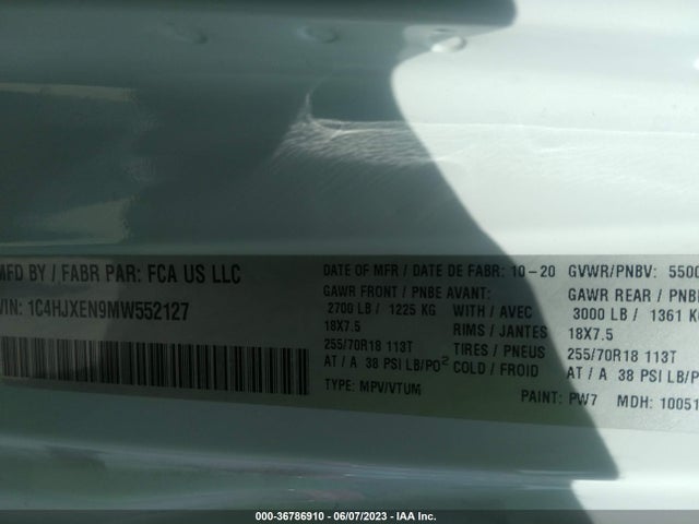 1C4HJXEN9MW552127 Jeep Wrangler Unlimited Sahara
