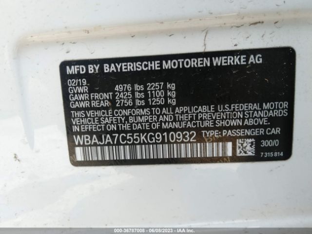 WBAJA7C55KG910932 BMW 5 Series 530i Xdrive