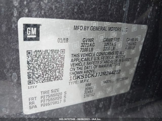 1GKS1CKJ7JR244212 GMC YUKON DENALI