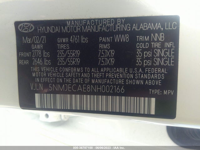 Hyundai Tucson Limited 2022 5NMJECAE8NH002166 Image 9