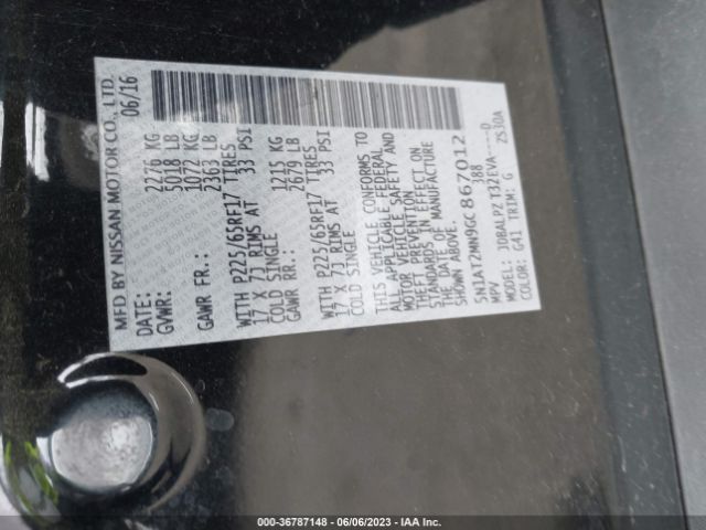 5N1AT2MN9GC867012 Nissan ROGUE S