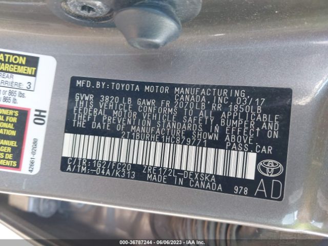 Toyota Corolla L/le/xle/se 2017 2T1BURHE1HC879771 Image 9