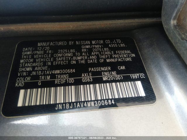 JN1BJ1AV4MW300684 Nissan Rogue Sport S