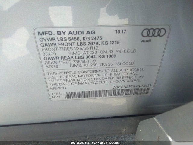 WA1BNAFY8J2075431 Audi Q5 Premium Plus