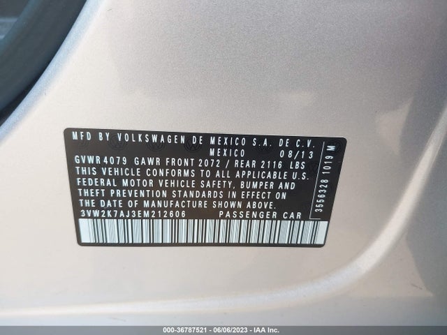 3VW2K7AJ3EM212606 Volkswagen Jetta Sedan S