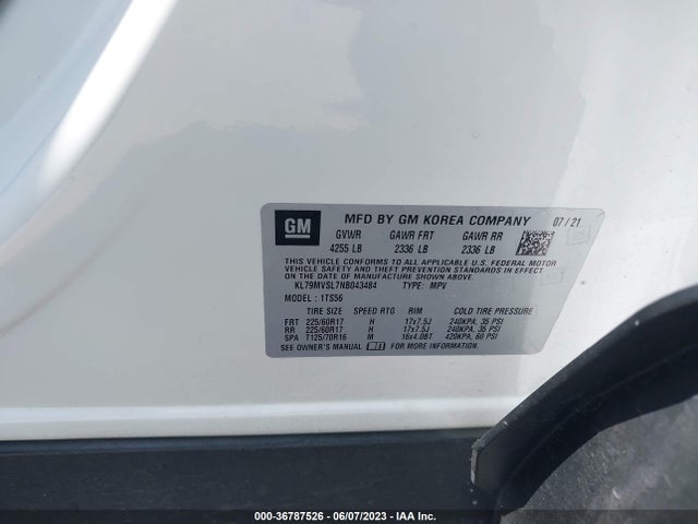 Chevrolet Trailblazer Activ 2022 KL79MVSL7NB043484 Image 9
