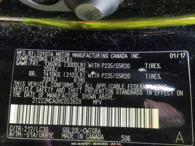 2T2ZZMCA0HC053609 Lexus Rx 350 F Sport