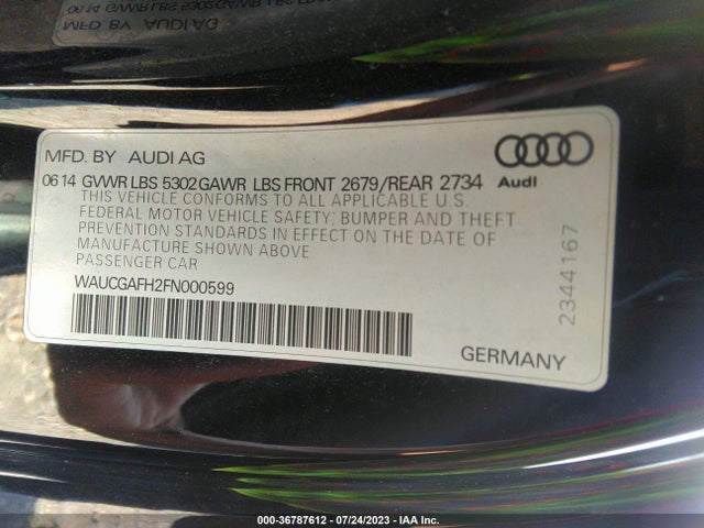 WAUCGAFH2FN000599 Audi S5 Premium Plus