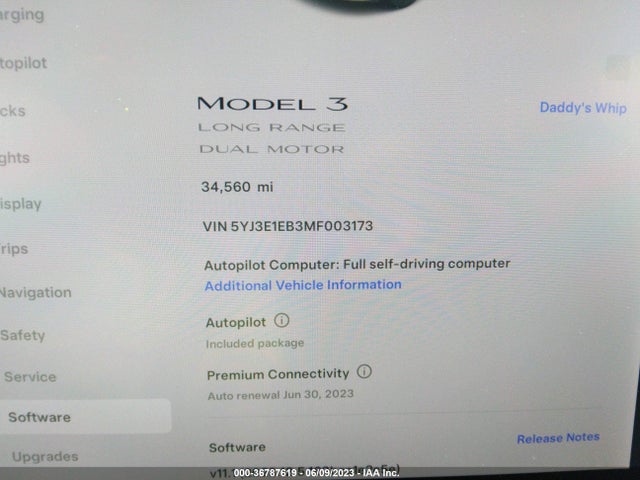 Tesla Model 3 Long Range 2021 5YJ3E1EB3MF003173 Image 7