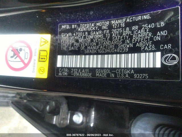 58ABK1GG3HU048239 Lexus Es Es 350