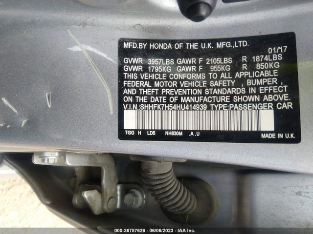 Honda Civic Hatchback Ex 2017 SHHFK7H54HU414939 Image 9