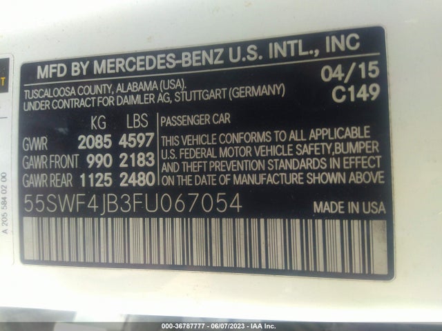 Mercedes-Benz C-class C 300 2015 55SWF4JB3FU067054 Image 10