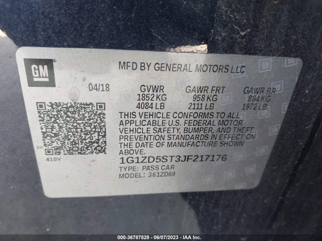 Chevrolet MALIBU LT 2018 1G1ZD5ST3JF217176 Image 9