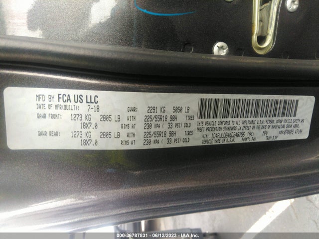 1C4PJLDB4KD248756 Jeep Cherokee Limited