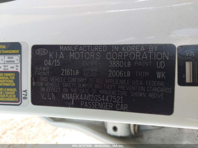 KNAFK4A62G5447521 KIA FORTE LX