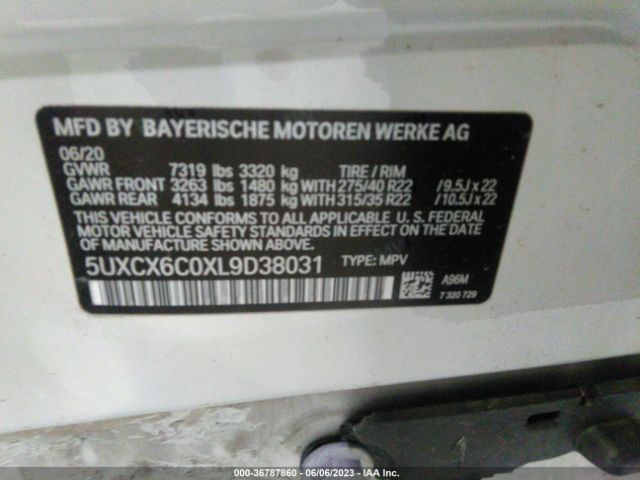 5UXCX6C0XL9D38031 BMW X7 M50i