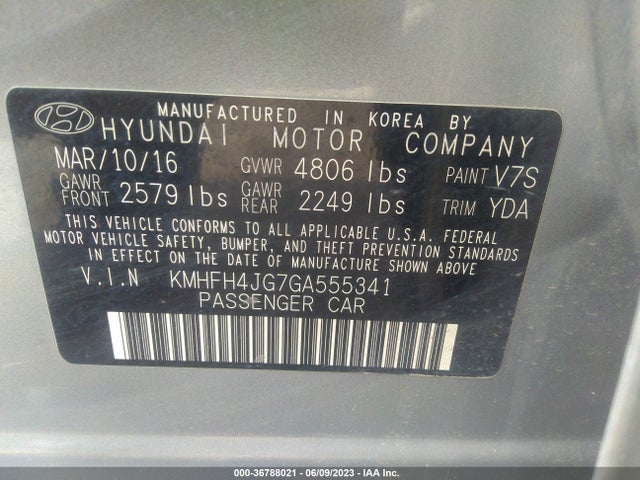 Hyundai Azera Limited 2016 KMHFH4JG7GA555341 Image 15