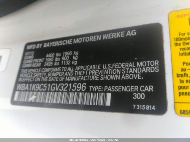 WBA1K9C51GV321596 BMW 2 Series 228i