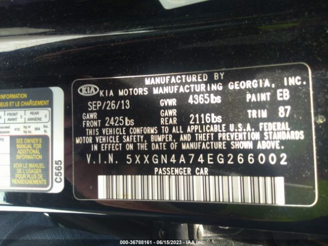 5XXGN4A74EG266002 KIA OPTIMA EX