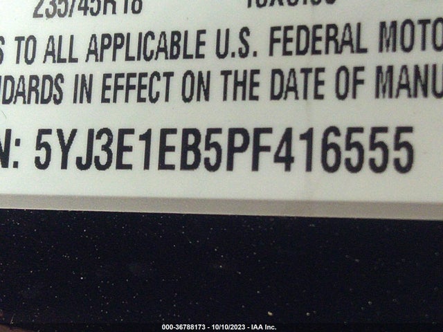 5YJ3E1EB5PF416555 Tesla Model 3 Long Range