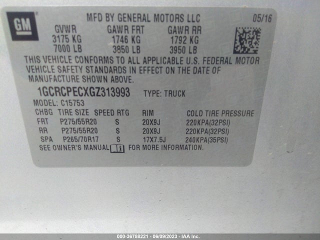 Chevrolet Silverado 1500 Custom 2016 1GCRCPECXGZ313993 Image 15