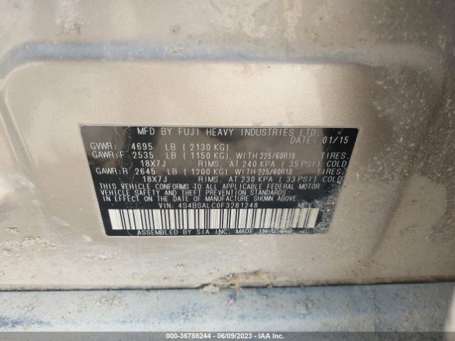 4S4BSALC0F3281248 Subaru Outback 2.5i Limited