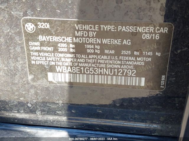 WBA8E1G53HNU12792 BMW 3 Series 320i
