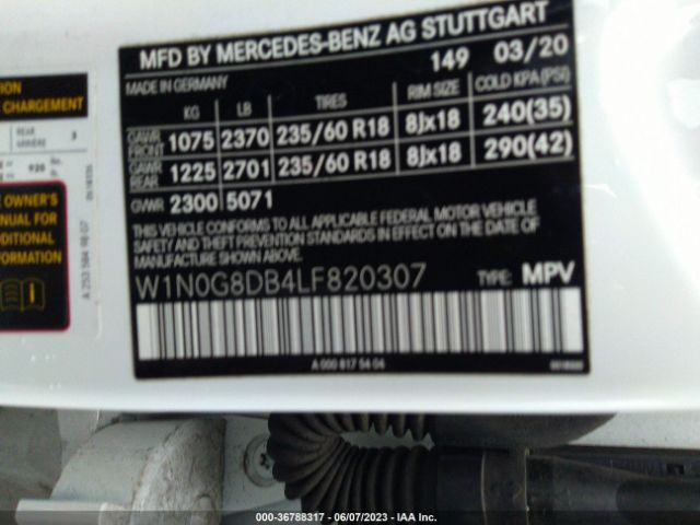 W1N0G8DB4LF820307 Mercedes-Benz Glc Glc 300