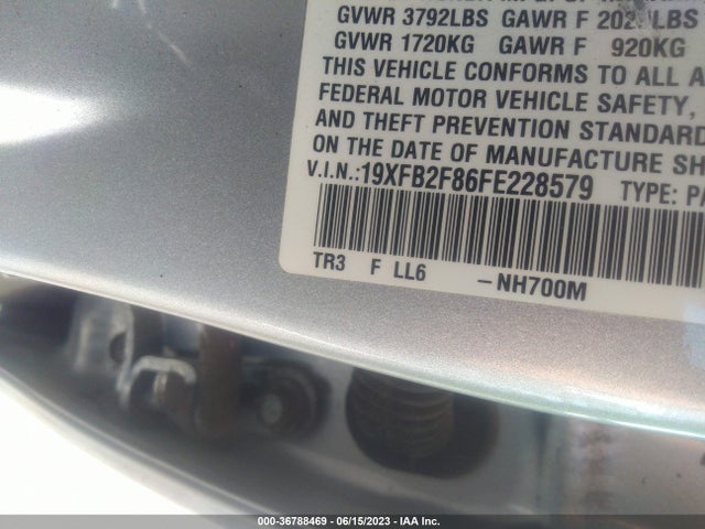 Honda Civic Sedan Ex 2015 19XFB2F86FE228579 Image 9
