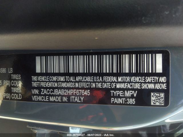 ZACCJBAB2HPF67645 Jeep Renegade Sport