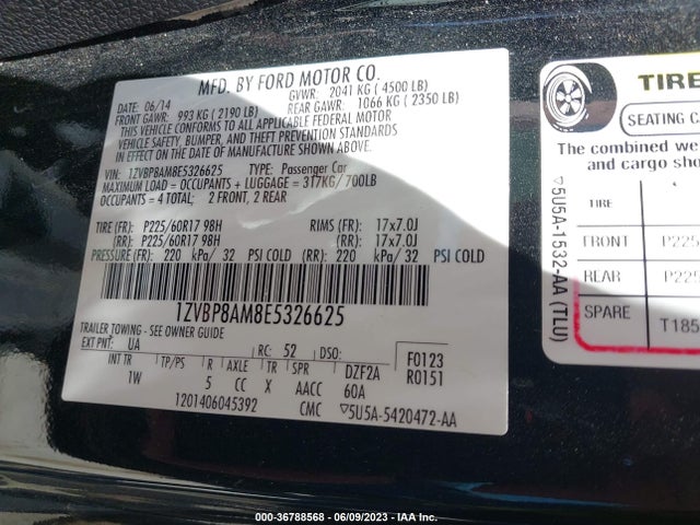Ford Mustang V6 2014 1ZVBP8AM8E5326625 Image 9