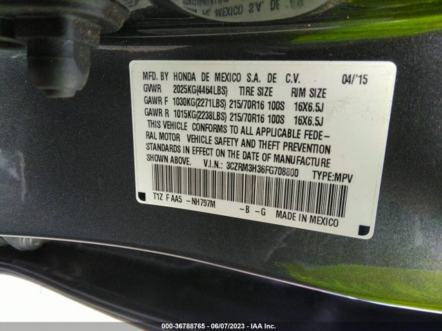 Honda CR-V LX 2015 3CZRM3H36FG708800 Image 9