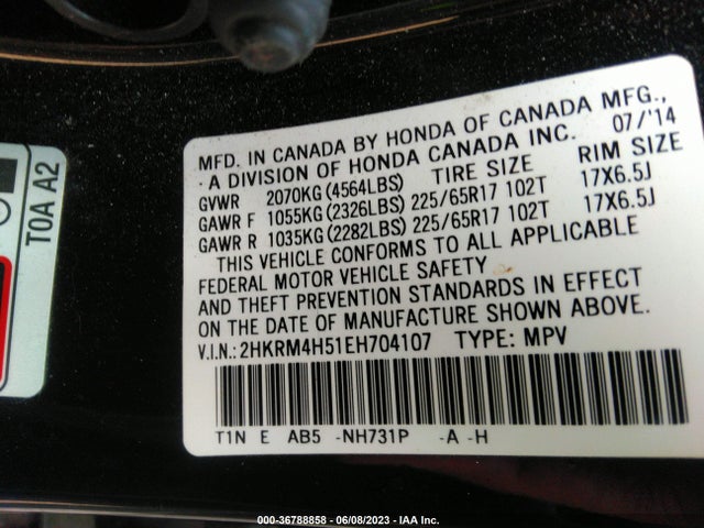 Honda CR-V EX 2014 2HKRM4H51EH704107 Image 10